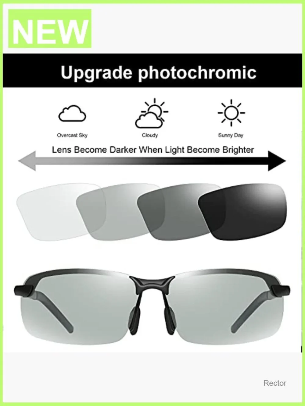 Polarized Photochromic Sunglasses Day Night Driving Safety Wrap Around
